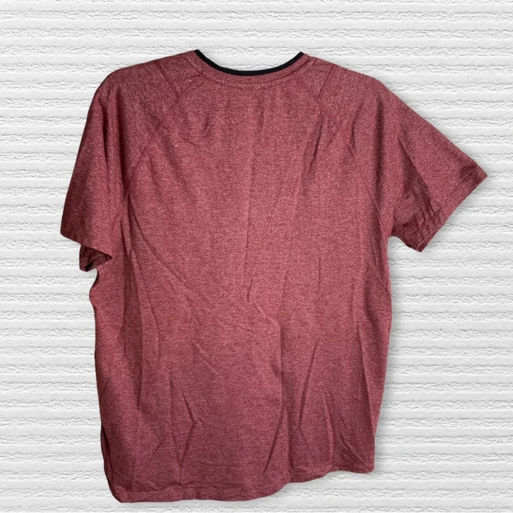 Puma Brick Red & White Marbled Shirt w Black Puma Men L